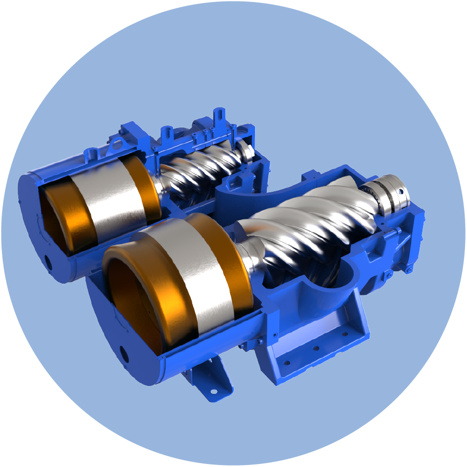 Two-stage oil-cooled compression host